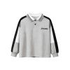 Baby Letters Embroidered Pattern Colorblock Design Polo Collar Shirt