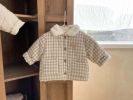 Baby Solid Color Or Plaid Pattern Cartoon Bear Decoration Quilted Warm Coat