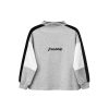 Baby Letters Embroidered Pattern Colorblock Design Polo Collar Shirt