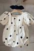 Baby Girl Polka Dot Pattern Square Collar Puff-Sleeved Onesies